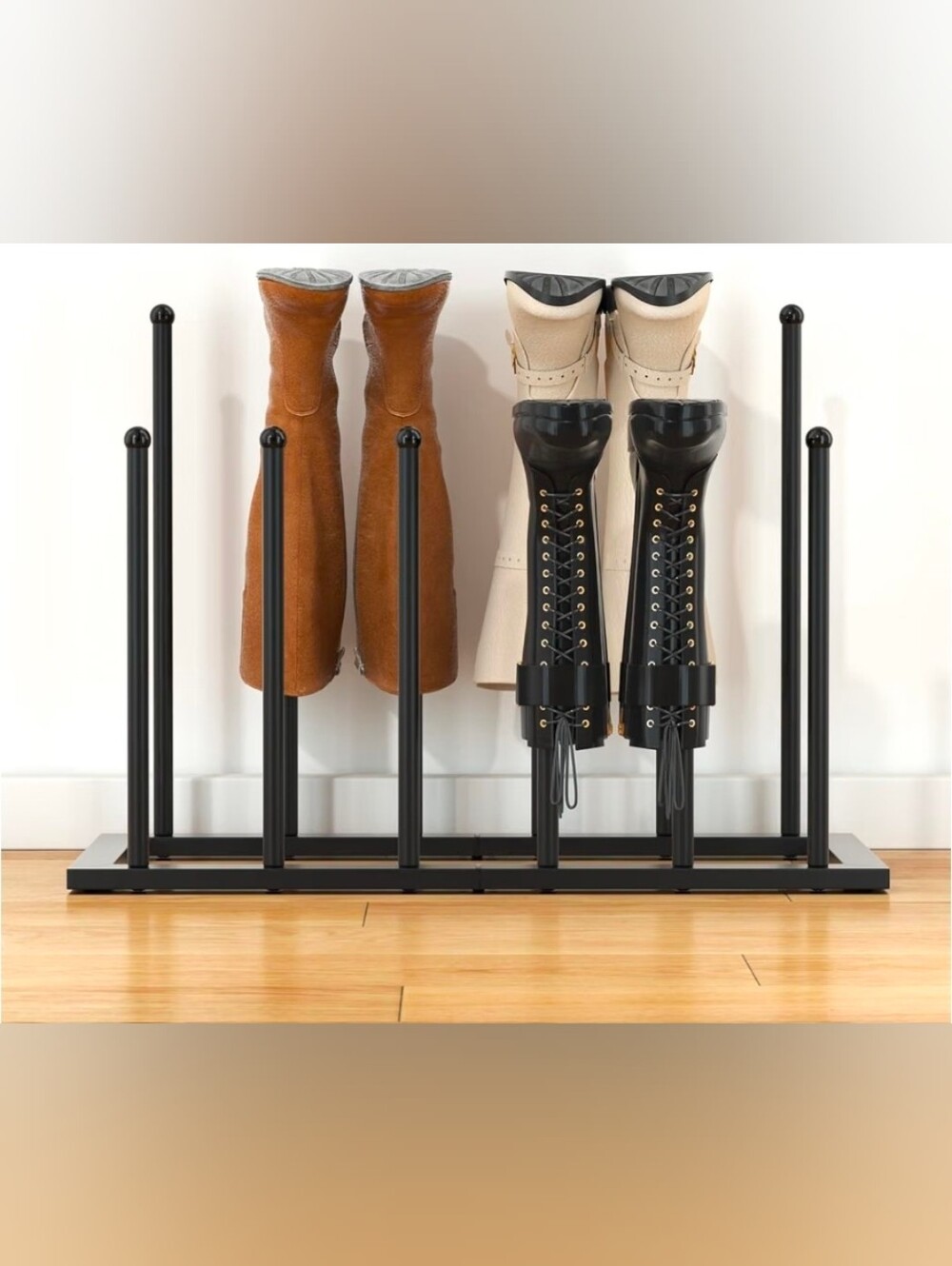 Boot & Shoe Organizer Rack - Black